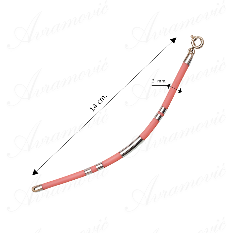 Dečija kaučuk narukvica srebro 925
