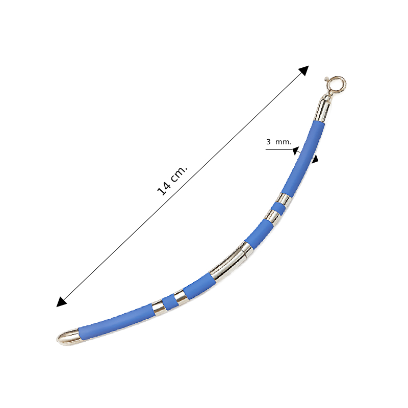 Dečija kaučuk narukvica srebro 925